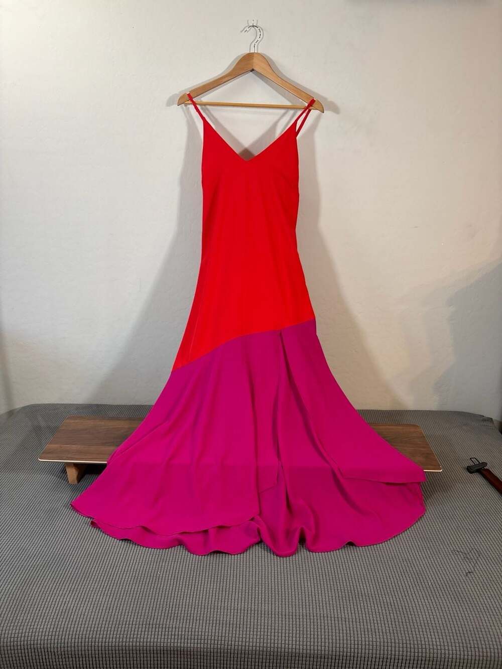 VICI Tyche Norrah Colorblock Empire Maxi Dress Red Fuchsia XS